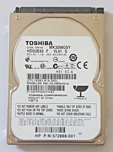 320 GB SATA Toshiba MK3256GSY 7200rpm 16MB HDD 2.5" interne Festplatte