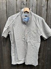 Quicksilver Waterman Collection Short Sleeve Button Up Shirt Mens Medium Tan
