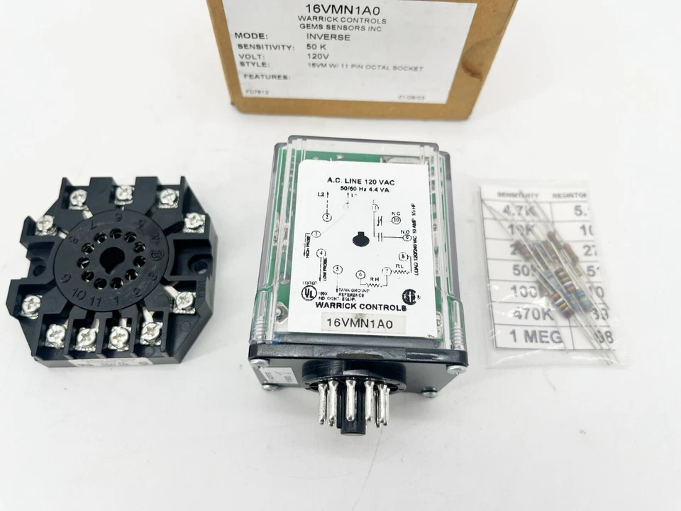New GEMS Warrick Controls 16VMN1A0 Plug-In Relay Kit 120V 11-Pin Inverse Mode - Image 3 of 4