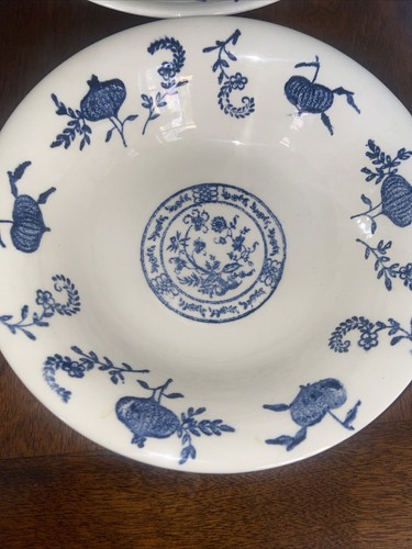 Scio Pottery Blue Onion Blue & White Soup Cereal Bowls Lot Set of 4 - 第 5/10 張圖片