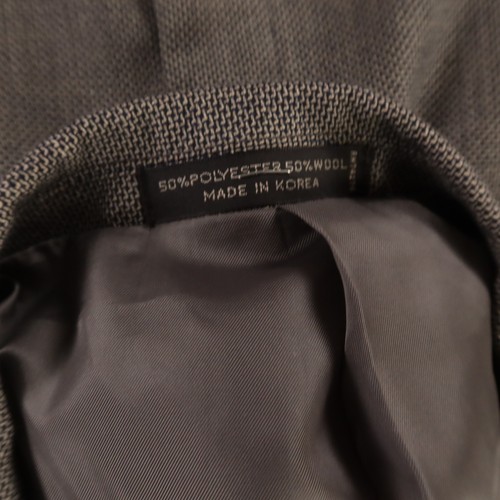 VTG Hopsack Suit L Blue Beige Houndstooth Check Polyester Wool 44S 38x27 - Picture 3 of 21