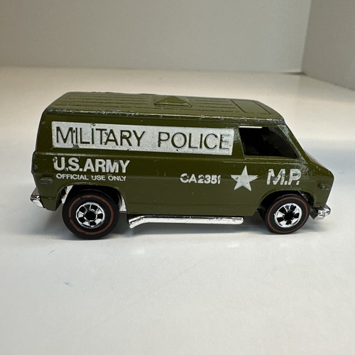 Vintage 1974 Hot Wheels Redline US Army Military Police Van " OTTIMO DA COLLEZIONE - Foto 7 di 24