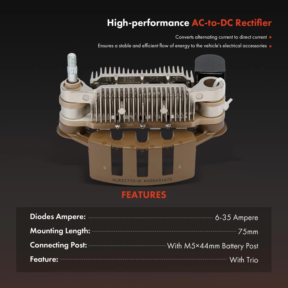Diodo rectificador alternador con trío para Mazda Miata 90-93 A860T37770 A860T37870 Foto 2 de 4