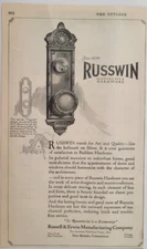 Russwin Doorknob Hardware New Britain CT 1923 Original Print Ad Outlook ~5x8.5"