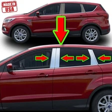Chrome Pillar Trim for Ford Escape 13-19 (+Keyless) 8pc Set Door Post