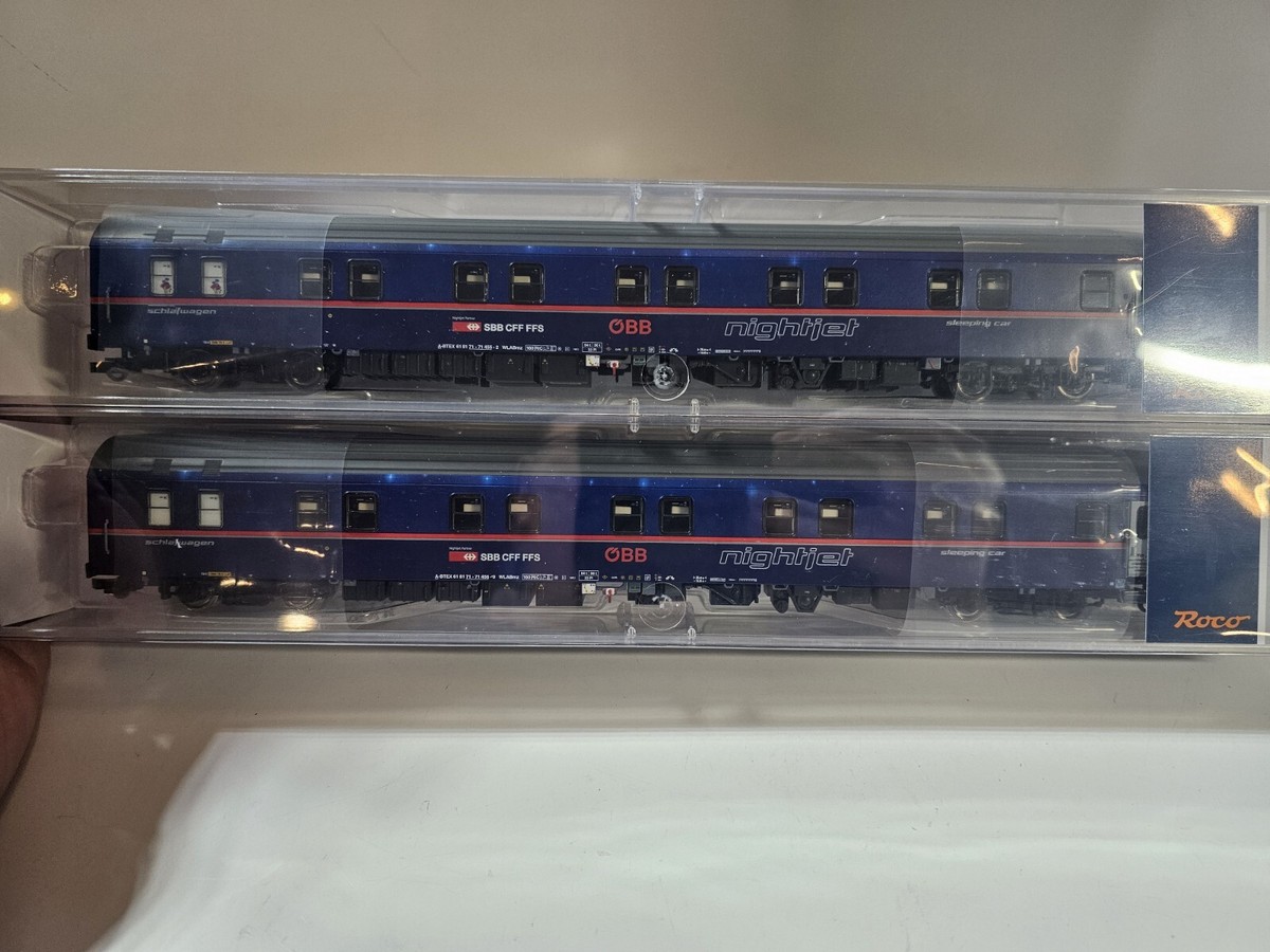 Roco OBB Night Jet Passenger Car Set 6200021 HO Scale Dc | eBay Roco OBB Night Jet Passenger Car Set 6200021 HO Scale Dc | eBay