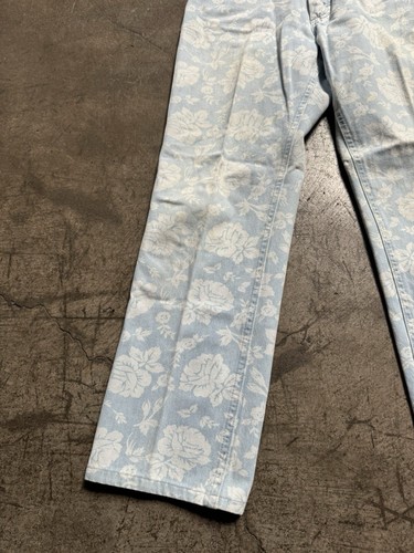 Vintage 80s Lee High Waist Floral Jeans Sz 12 USA Union Made - Picture 2 of 17