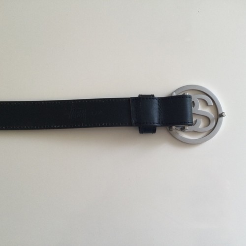 Ceinture Stussy SS-Link boucle argentée cuir noir taille L/XL - Photo 4/7