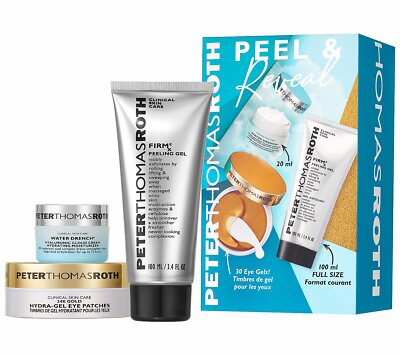 Peter Thomas Roth Peel & Reveal 3 Piece Box Kit Peel + Moisturizer + Eye Patches