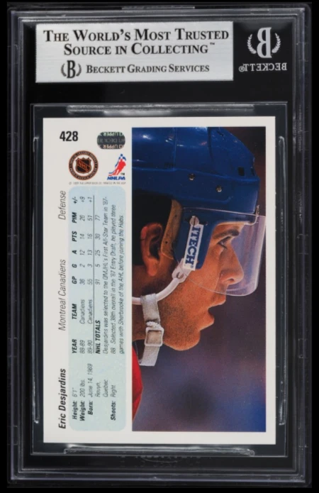 Eric Desjardins RC BGS 9: 1990-91 Upper Deck Rookie Card #428 - Image 2 of 3