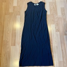DKNY -Vintage 90  Classic Sleek Dark Navy Long Comfy Sleeveless Dress Sz S 0168