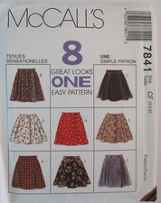 McCall's Easy Sewing Pattern 7841, Sizes 4-5-6, Children's Girls Skirts