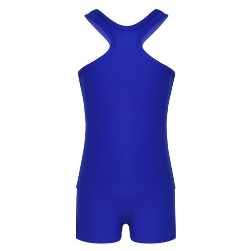 UK Kids Girl Sport Dance Outfit Crop Top+Shorts Booty Gymnastics Leotard Costume - Picture 59 of 75