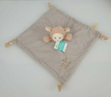 My 1st First Easter Baby Blanket Gray Lamb Rattle Security Lovey Knots NEW