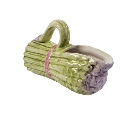 Frutuoso Asparagus Gravy Boat Pitcher Majolica Vintage Art Pottery Made Portugal - Picture 2 of 9
