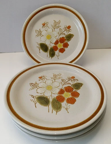 Set Of 4 Old Brook Collection Stoneware Stonecreek 7.5” Salad Plates Japan