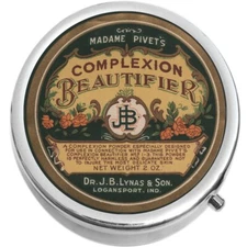 Vintage Apothecary Complexion Beautifier Medical Pill Box Medicine Pill Box