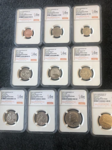 2017 S 225TH ANNIVERSARY 10 COINS Set NGC SP 69 FIRST DAY ANA Enhanced FINISH
