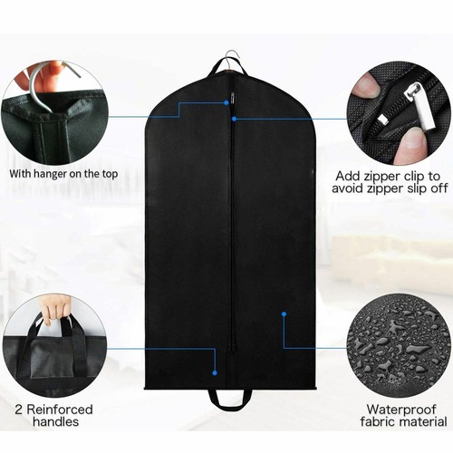 Large Travel Garment Bag Suit Cover w/ Handle Dress Storage Foldable Carrier Bag - Picture 8 of 12