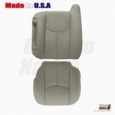 2003 2004 2005 2006 2007 Gmc Sierra Driver Bottom-top Genuine Leather Cover Gray 2003 2004 2005 2006 2007 Gmc Sierra Driver Bottom-top Genuine Leather Cover Gray