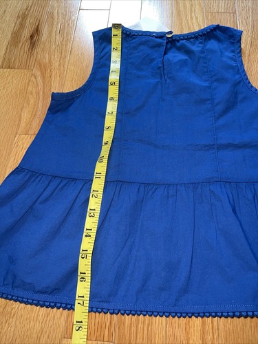 NEW Crewcuts J CREW 6 Yr Girls Royal Blue Eyelet Shirred Shirt Blouse Tank Top - Picture 7 of 7