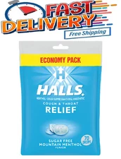 HALLS Relief Mountain Menthol Sugar Free Cough Drops, Economy Pack, 70 Drops