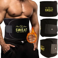 Men's Waist Trainer Body Shaper Slimmer Sweat Belt Tummy Control Band Fat Burner