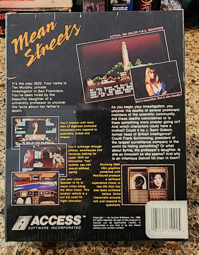 Mean Streets (1989) PC 3.5" Access Software Big Box Tex Murphy SEALED - Picture 2 of 7