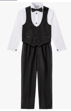 Van Heusen Boys' 4-Piece Formal Suit Set, Vest, Pa - Choose SZ/10