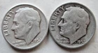1952 P&D ROOSEVELT DIMES, 90% SILVER, VF CONDITION, NOT CLEANED, CIRCULATED