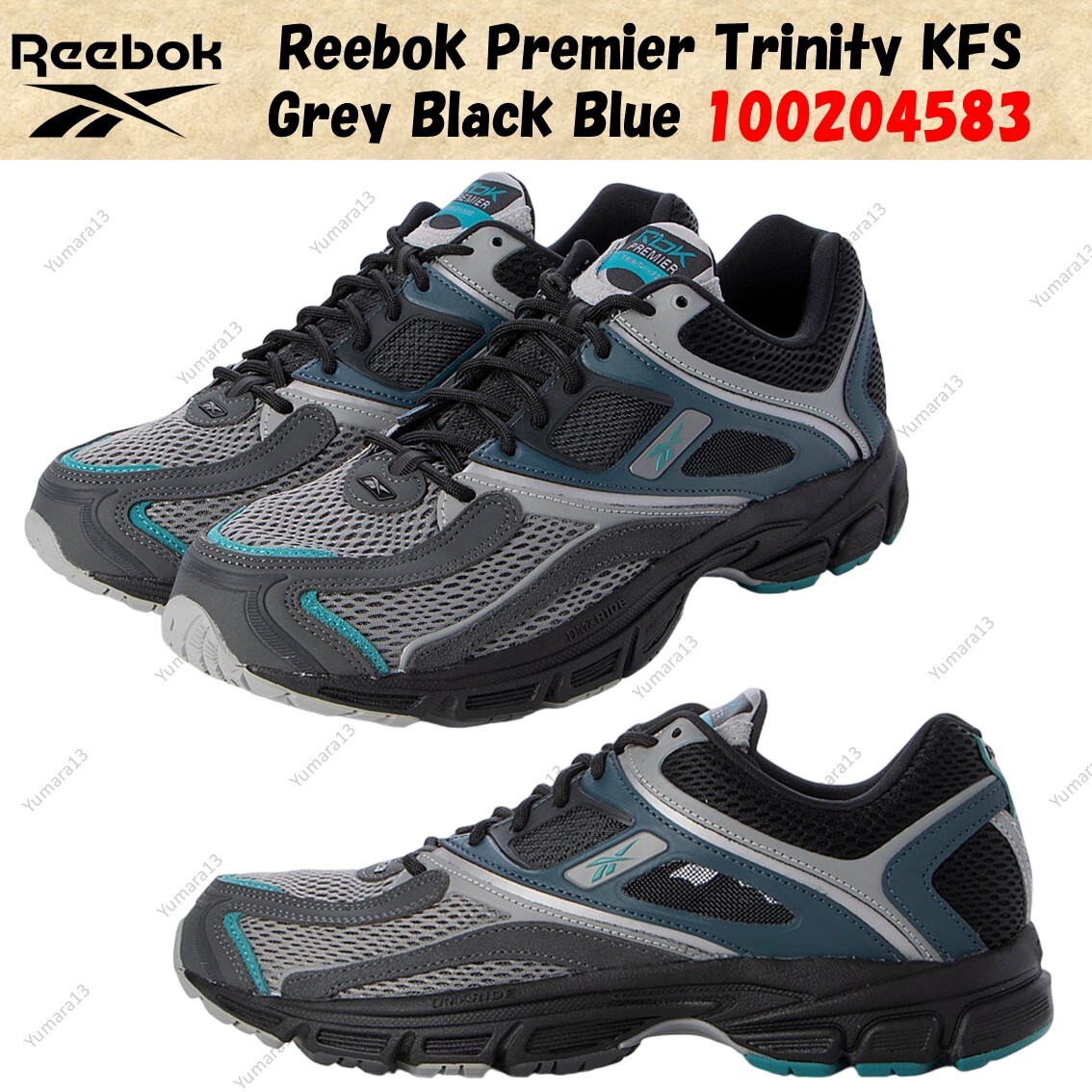【Reebok】◆Trinity KFS BLACK:BLUE GREEN◆100204583◆ Reebok Premier Trinity KFS Grey Black Blue 100204583 Men's
