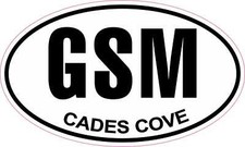 5in x 3in Oval GSM Cades Cove Vinyl Sticker Car Truck Vehicle Bumper Decal