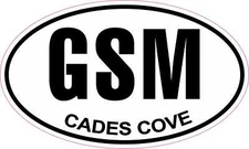 5in x 3in Oval GSM Cades Cove Vinyl Sticker Car Truck Vehicle Bumper Decal