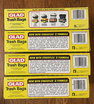 New NOS Sealed VTG Glad StressFlex II Trash Bags Garbage Box TV Movie Prop  RARE