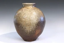 Echizen Ware Edo Period Jar Tsubo Vase Pottery Japanese Wabi Sabi Ash Glaze 15"