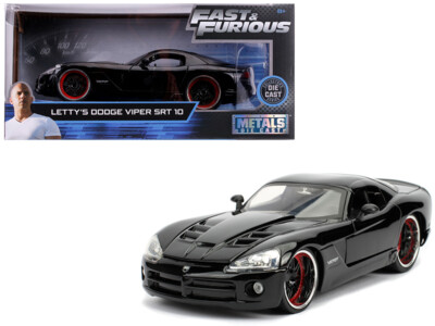Letty's Dodge Viper SRT 10 Black ''Fast & Furious'' Movie 1/24 Diecast Model Car b