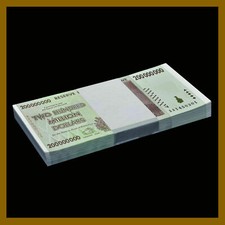 Zimbabwe 200 Million Dollars 100 Pcs Full Bundle Banknote AA+ 2008 UNC P-81