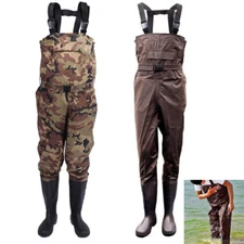 Bootfoot Chest Wader 2-Ply Nylon/PVC Waterproof Fishing Waders for Men and Women
