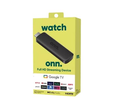 Brand New - Onn Android TV 2K FHD Streaming Stick - Free 