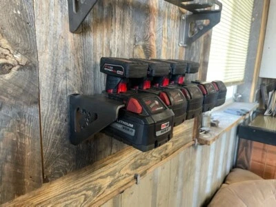 Milwaukee BATTERY HOLDER M18(5)/M12(4) HEAVY DUTY (10 Ga Steel) MADE IN AMERICA