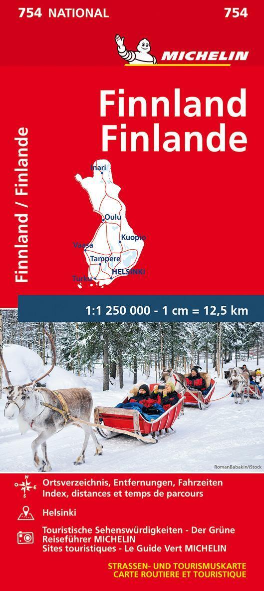 Thumbnail - Michelin Finnland 1:1.250.000 | Michelin | Straßen- Und Tourismuskarte