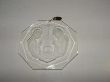 Vintage Nativity Manger Scene Acrylic Ornament, 1977 Amsun Ind. Inc., pre-owned