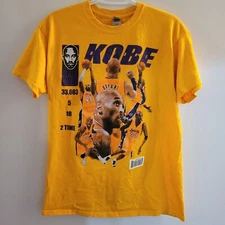 Kobe Bryant Black Mamba Legend Stats T-Shirt Men's Size Medium Yellow