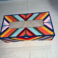 Handmade Tissue Box Cover - Plastic Canvas Fits 8.2x8.4  Box