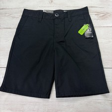 NWT Volcom Boy's Youth 27 14 Frickin Chino Short Solid Black Free Shipping