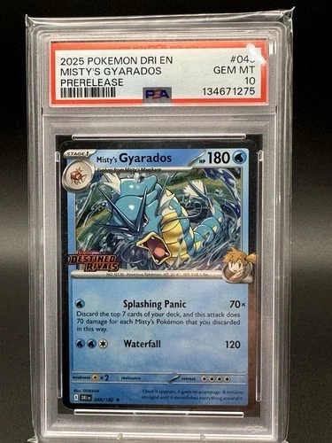 PSA 10 COSMOS HOLO Destined Rivals Prerelease Misty’s Gyarados 049/182 Pokemon