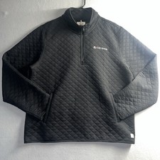 Marine Layer Pullover Womens XL Black 1/4 Zip Long Sleeve Quilted Sweater NWT