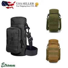 Tactical Hiking Military Water Bottle Pouch Holder Kettle Gear Molle Pack Bag US