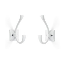 Large Wall Hooks 5 Pack White Coat Hooks Hardware Towel Hooks for Hanging Coa...