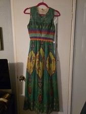 Hermant & Nandita (Anthropoligie) 100% Silk Boho Lace Top Maxi Dress *Read